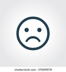 Blue Colored Icon Of Sad Emotions On Gray Color Background. Eps-10.