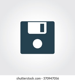 Blue Colored Icon of Save On Gray Color Background. Eps-10.
