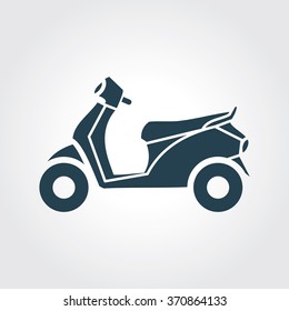 Blue Colored Icon of Scooter On Gray Color Background. Eps-10.