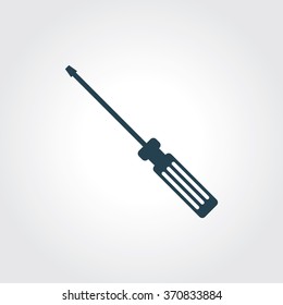 Blue Colored Icon of Screw Driver On Gray Color Background. Eps-10.