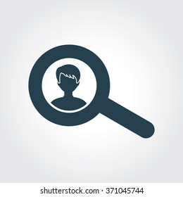 Blue Colored Icon of Search & User On Gray Color Background. Eps-10.
