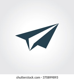 Blue Colored Icon of Send On Gray Color Background. Eps-10.