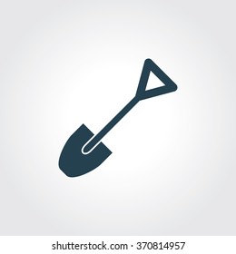 Blue Colored Icon of Shovel On Gray Color Background. Eps-10.