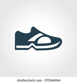 Blue Colored Icon of Sports Shoes On Gray Color Background. Eps-10.