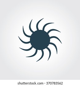 Blue Colored Icon of Sun On Gray Color Background. Eps-10.