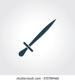 Blue Colored Icon of Sword On Gray Color Background. Eps-10.