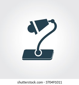 Blue Colored Icon of Table lamp On Gray Color Background. Eps-10.
