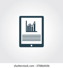 Blue Colored Icon of Tablet Mobile Phone On Gray Color Background. Eps-10.