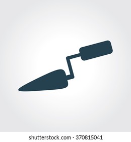 Blue Colored Icon of Trowel On Gray Color Background. Eps-10.
