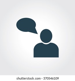 Blue Colored Icon of User On Gray Color Background. Eps-10.