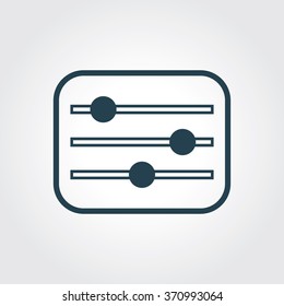 Blue Colored Icon of Volume Control On Gray Color Background. Eps-10.