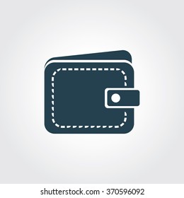 Blue Colored Icon of Wallet On Gray Color Background. Eps-10.