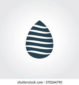Blue Colored Icon of Water Drop On Gray Color Background. Eps-10.