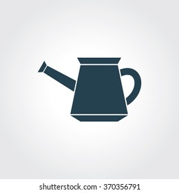 Blue Colored Icon of Watering Can On Gray Color Background. Eps-10.
