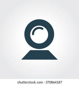 Blue Colored Icon of Webcam On Gray Color Background. Eps-10.