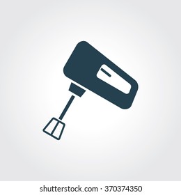 Blue Colored Icon of Whisk On Gray Color Background. Eps-10.