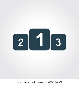 Blue Colored Icon of Winners Podium On Gray Color Background. Eps-10.