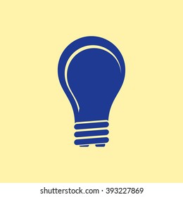 Blue Colored Idea or Bulb Icon on Light Orange Background. Eps-10.