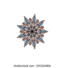 mandala de color azul con detalles