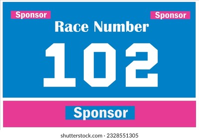 Blue colored marathon number bib isolated on white.