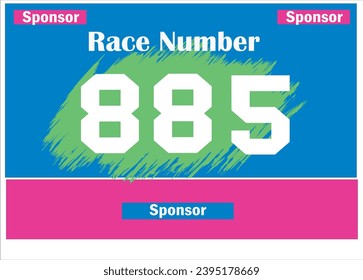 Blue colored marathon number bib isolated on white.