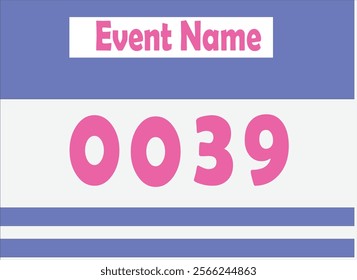 Blue colored marathon number bib isolated on white.