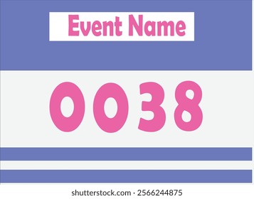 Blue colored marathon number bib isolated on white.