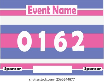 Blue colored marathon number bib isolated on white.