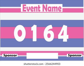 Blue colored marathon number bib isolated on white.