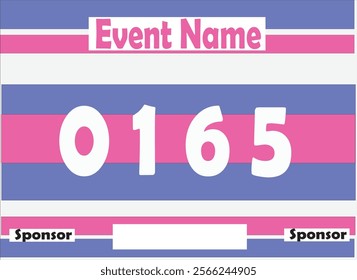 Blue colored marathon number bib isolated on white.