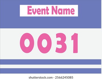 Blue colored marathon number bib isolated on white.