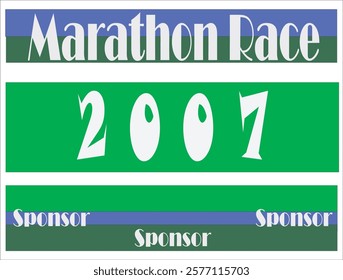 Blue colored marathon number bib isolated on green

