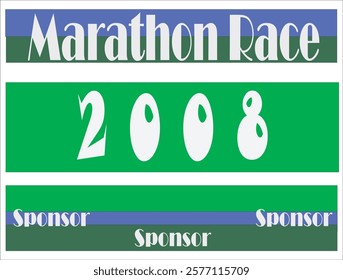 Blue colored marathon number bib isolated on green
