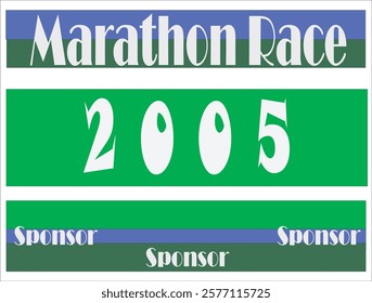 Blue colored marathon number bib isolated on green
