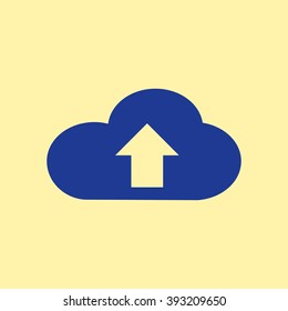 Blue Colored Network Tower Icon on Light Orange Background. Eps-10.