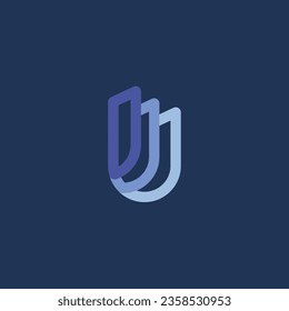 Blue colored open paper logo