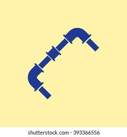 Blue Colored Pipe Icon on Light Orange Background. Eps-10.