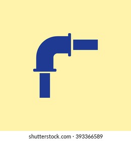 Blue Colored Pipe Icon on Light Orange Background. Eps-10.