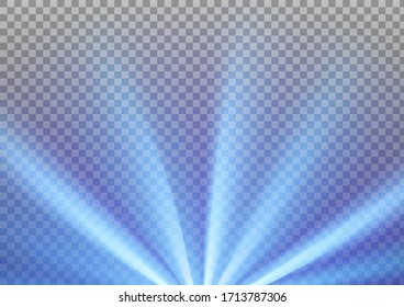 Blue colored rays with color spectrum flare