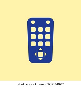 Blue Colored Remote Icon on Light Orange Background. Eps-10.