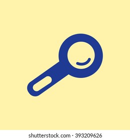 Blue Colored Search Icon on Light Orange Background. Eps-10.