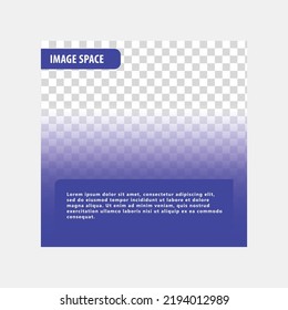 Blue colored social media social templated with faded elements and image placeholder. Suitable for fun fact, infographic, microblog, and internet advertising.