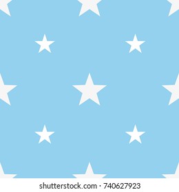 Blue colored star background Seamless pattern 