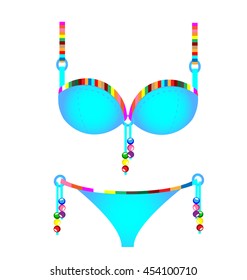 blue colored swimsuit