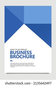 Blue colored theme business brochure vector template with curvy lines element. Suitable for annual report, promotion media, and company profile.