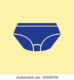 Blue Colored Undergarments Icon on Light Orange Background. Eps-10.