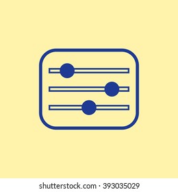 Blue Colored Volume Control Icon on Light Orange Background. Eps-10.