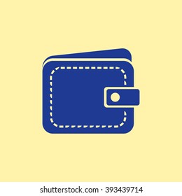 Blue Colored Wallet Icon on Light Orange Background. Eps-10.