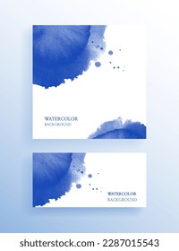 Blue colored watercolor summer background