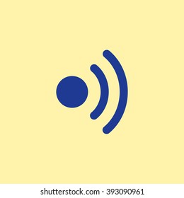 Blue Colored Wi-Fi Icon on Light Orange Background. Eps-10.